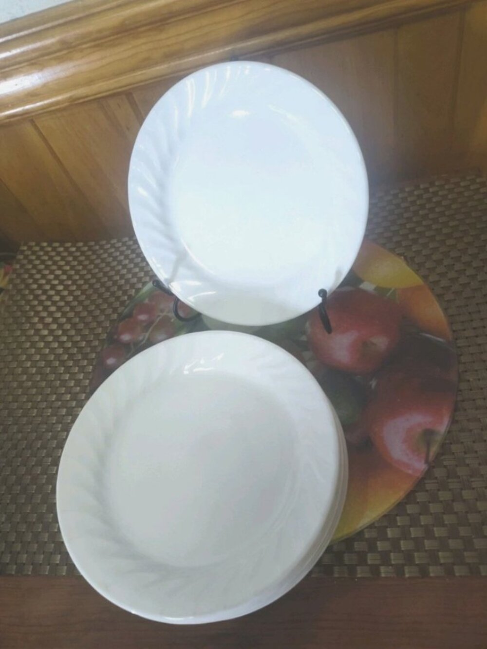 Lot of 4 Corelle Corning ENHANCEMENT 7 1/4" Bread Dessert Salad Plate Swirl